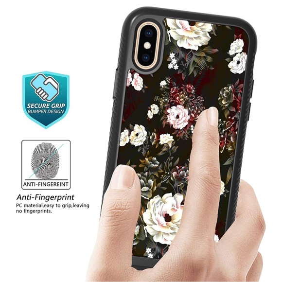 iPhone XS Max Black Floral Case - Picture 15 of 16